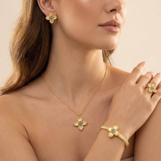 طقم زهرة الذهب - Gold Flower Set