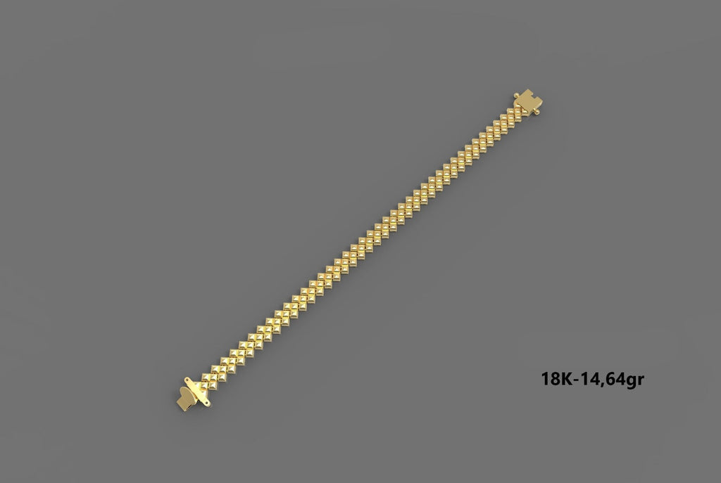 Gourmette Pyramided Or