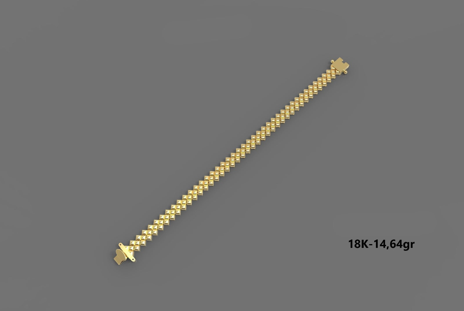 Gourmette Pyramided Or