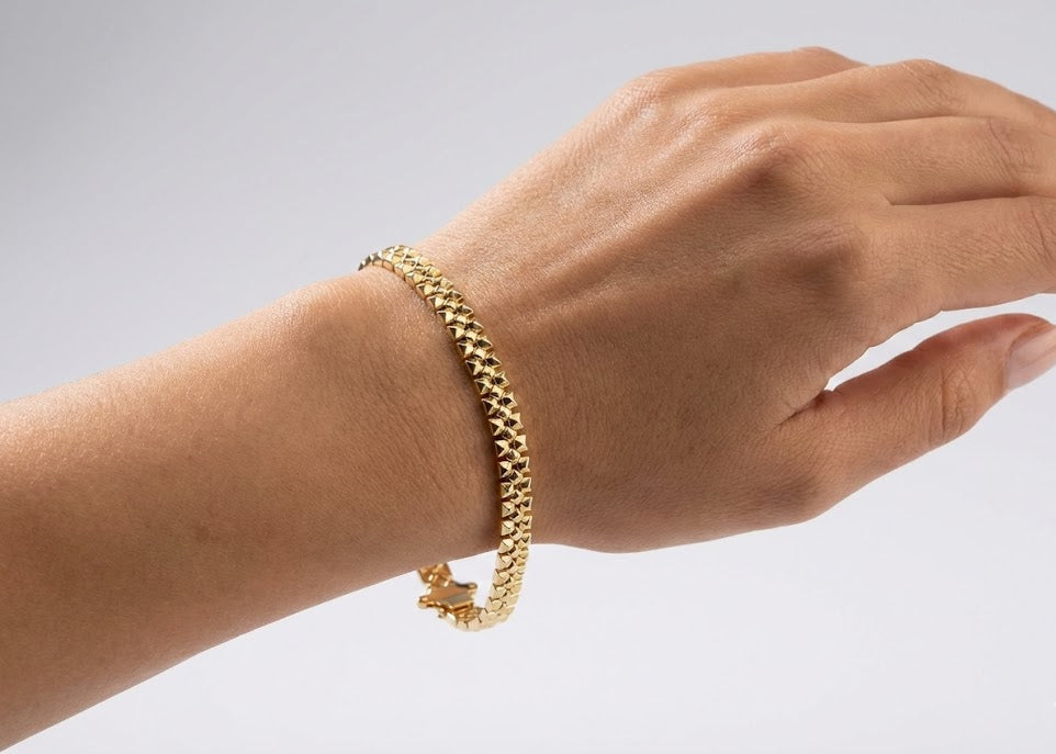 Gourmette Pyramided Or